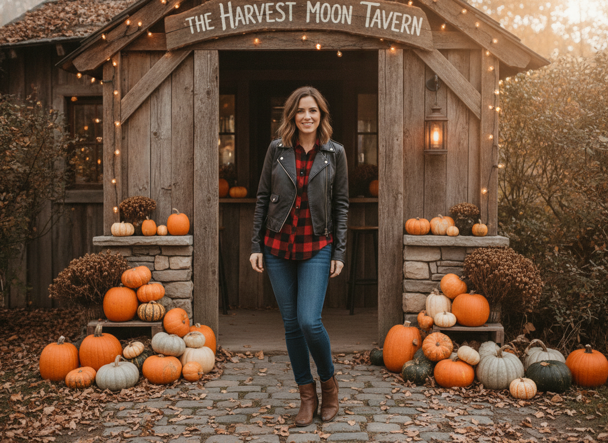 plaid shirt fall bar outfit