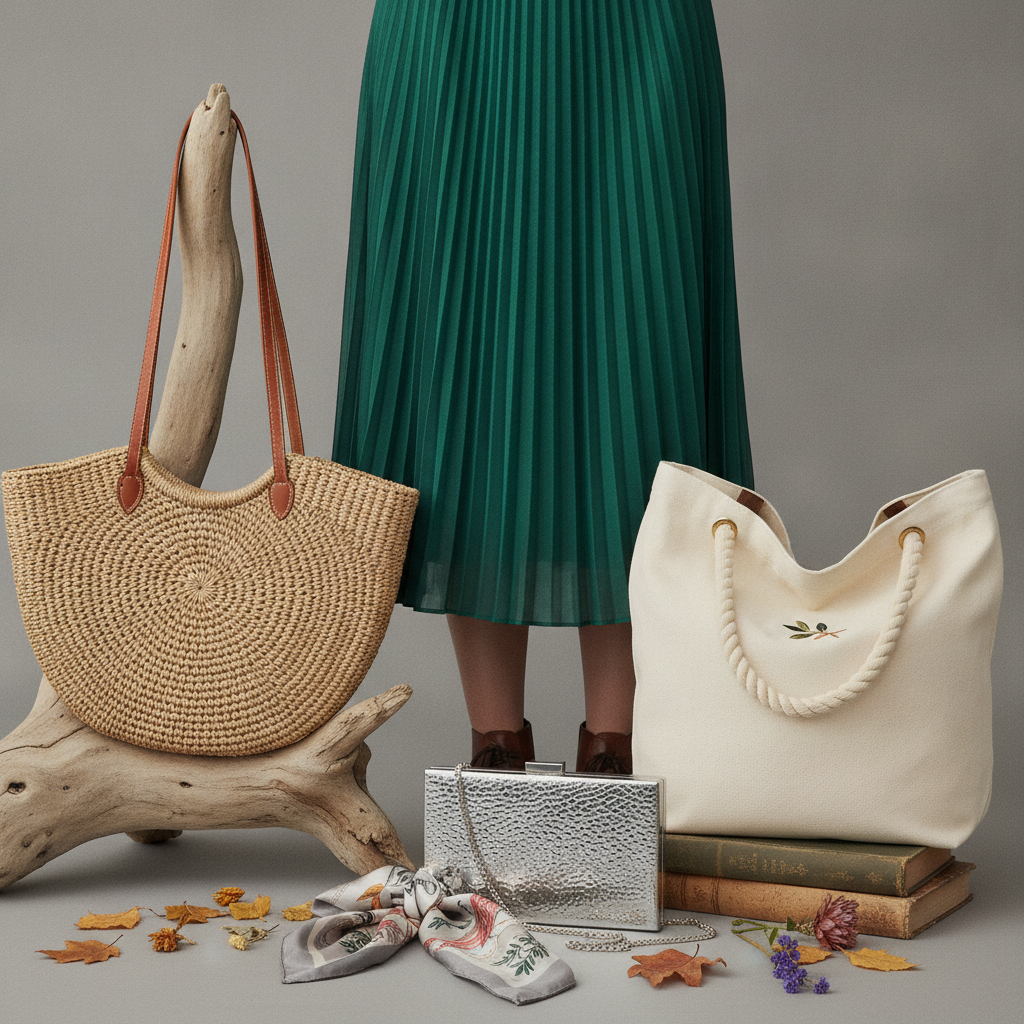 specialty bags with green skirt