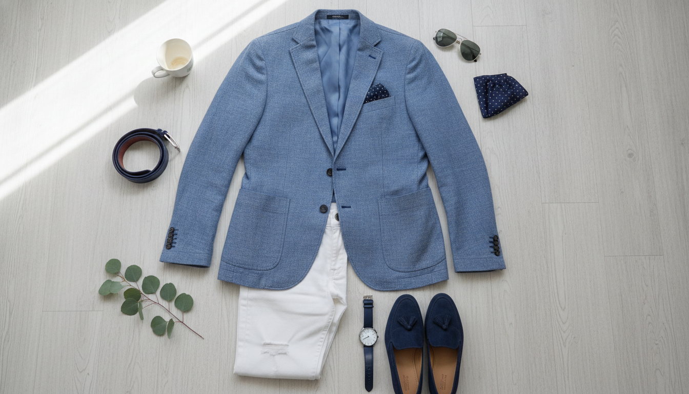 Team blue coordinated outfit for gender reveal party guest