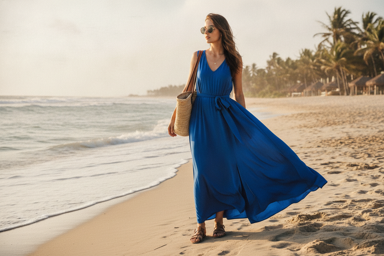 royal blue maxi dress for summer