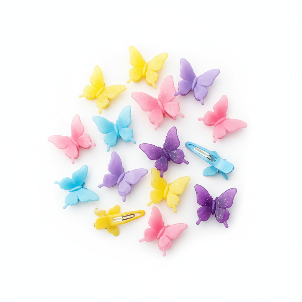 Butterfly hair clips 90s accessories collection colorful