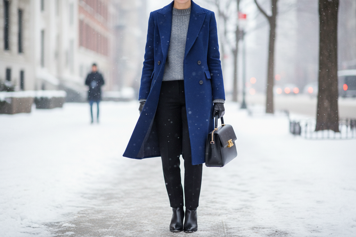 royal blue wool coat winter outerwear