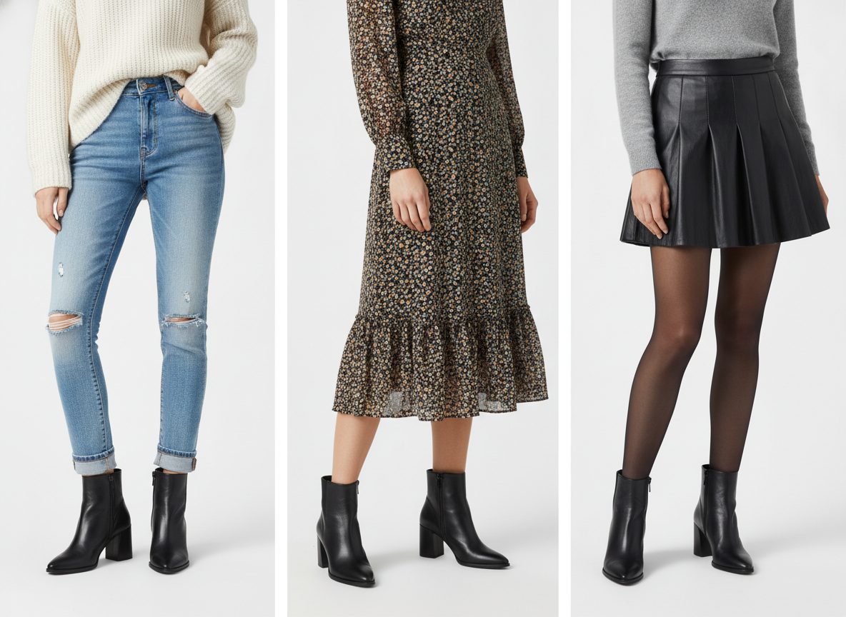 ankle boots styled multiple ways for bars