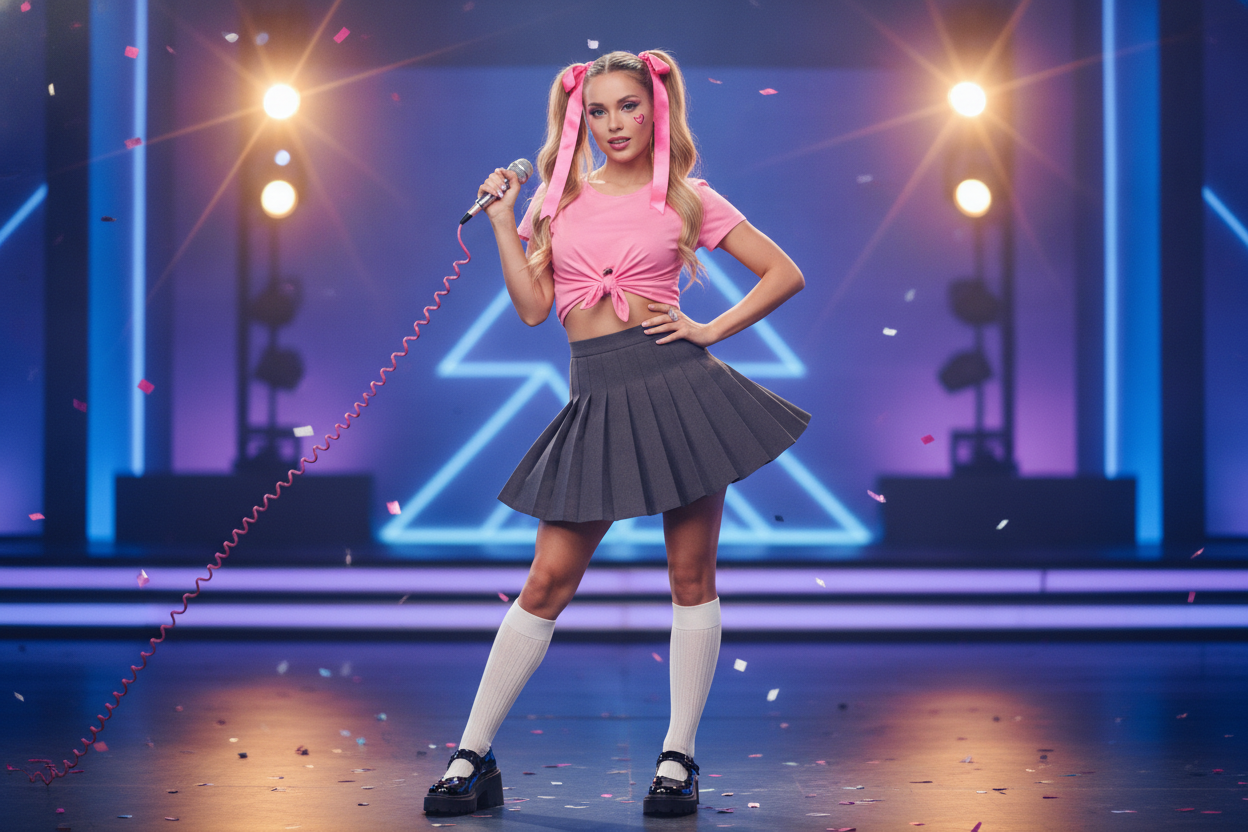 Britney Spears inspired 90s costume outfit schoolgirl
