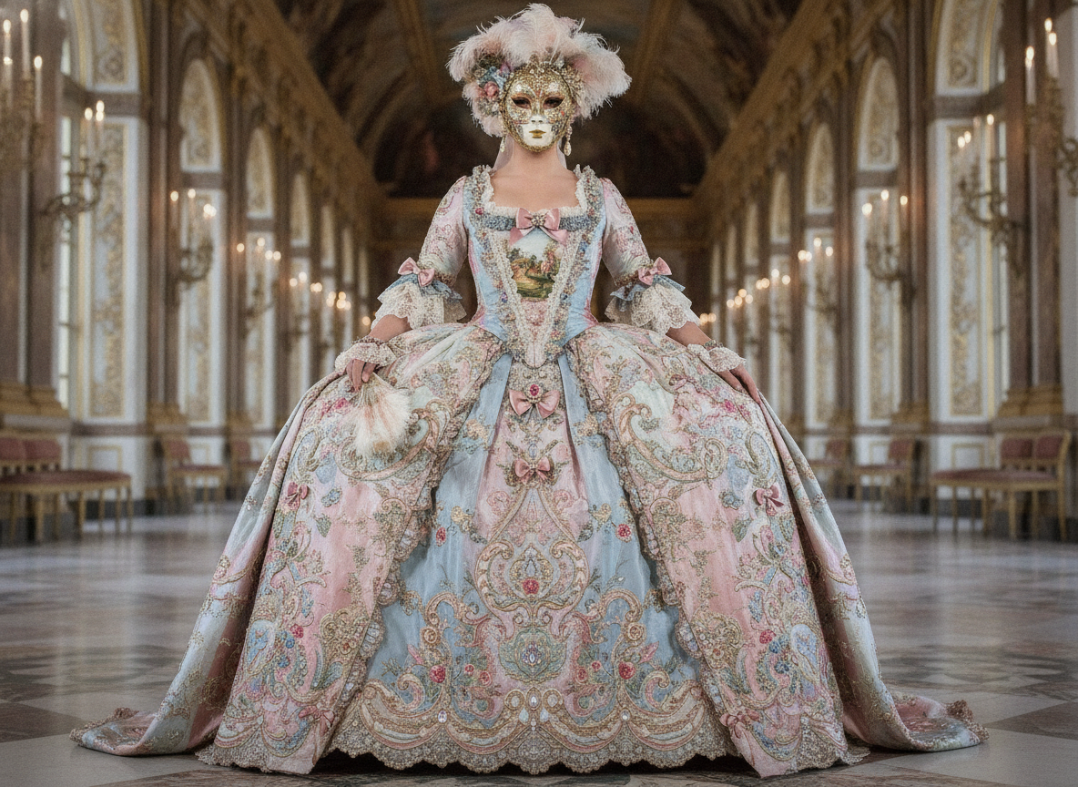 Marie Antoinette inspired masquerade ball gown