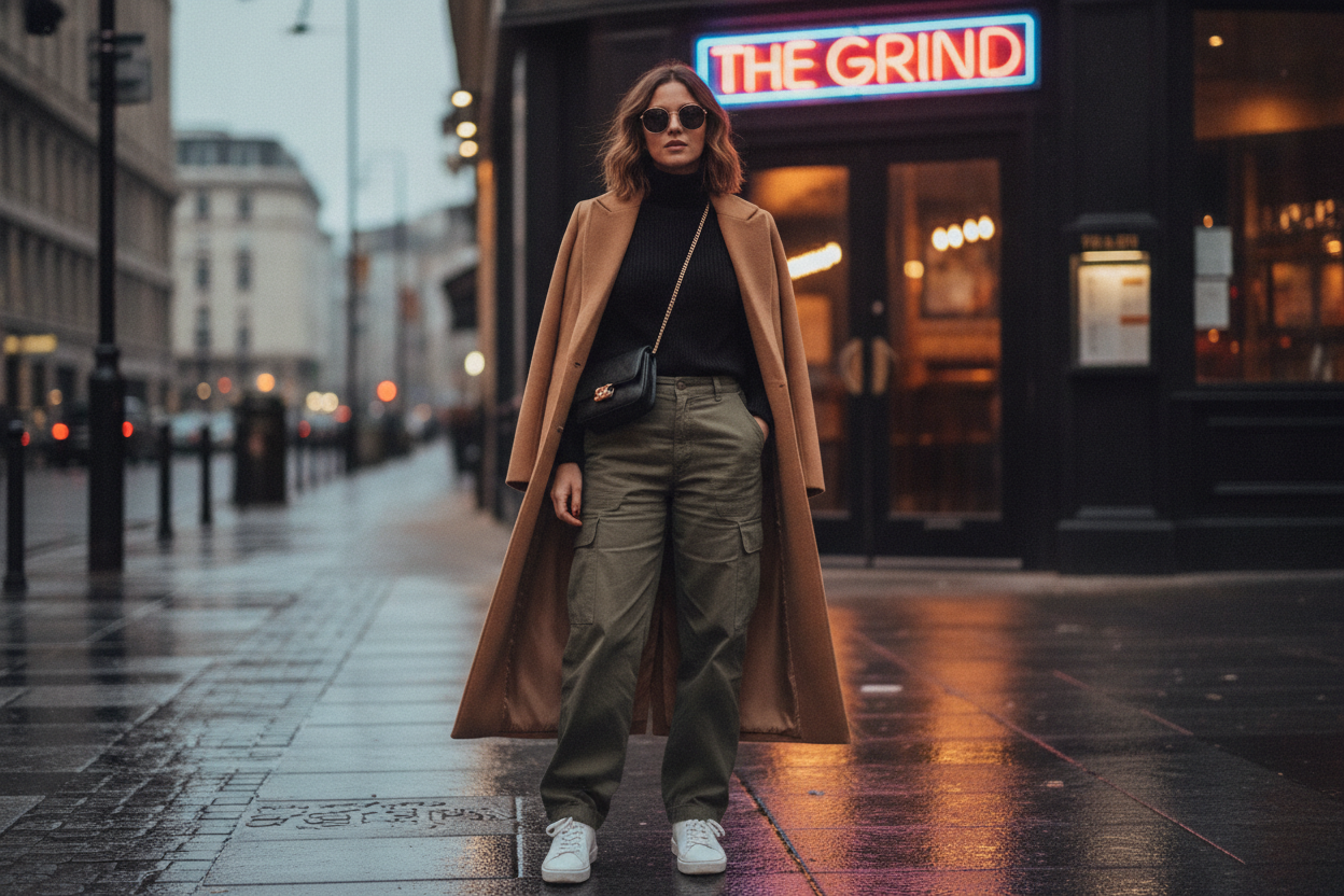 cargo pants winter bar outfit