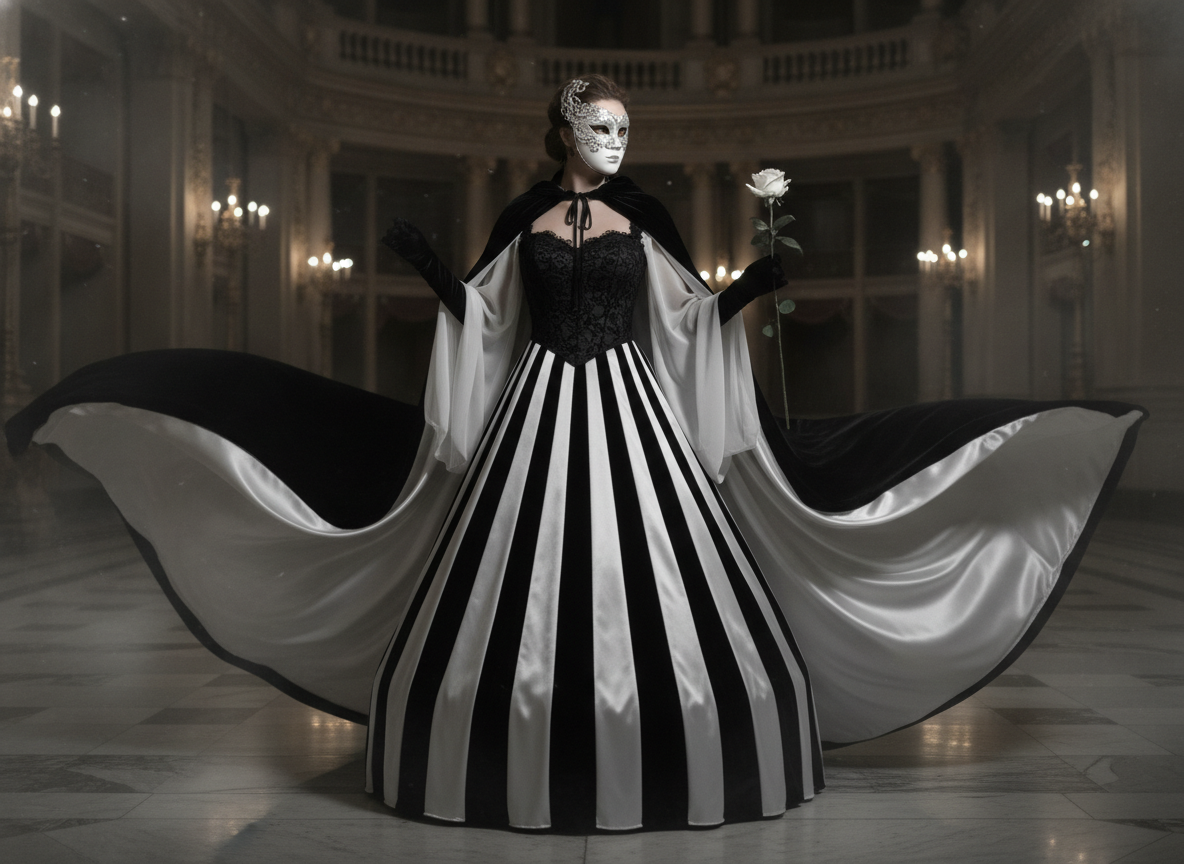Phantom of the Opera inspired masquerade outfit