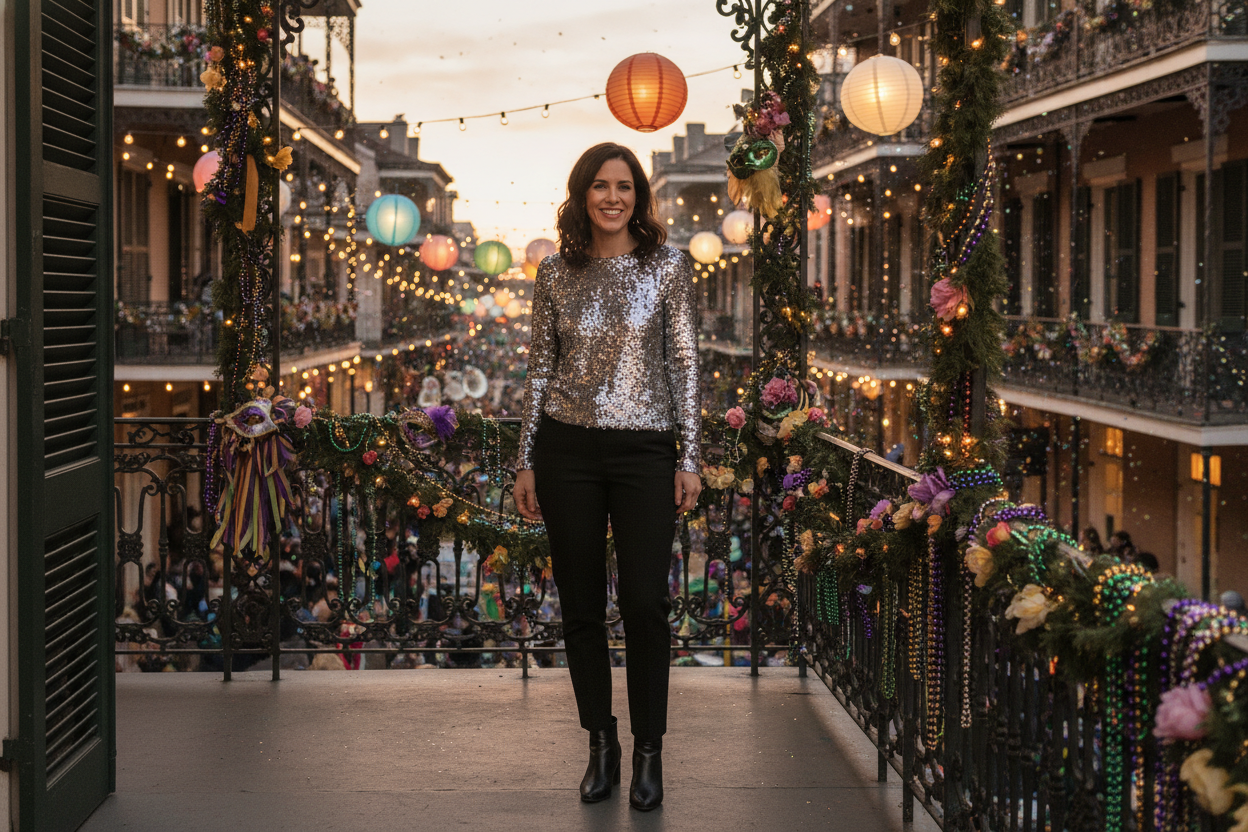 New Year's Eve outfit for New Orleans celebrations