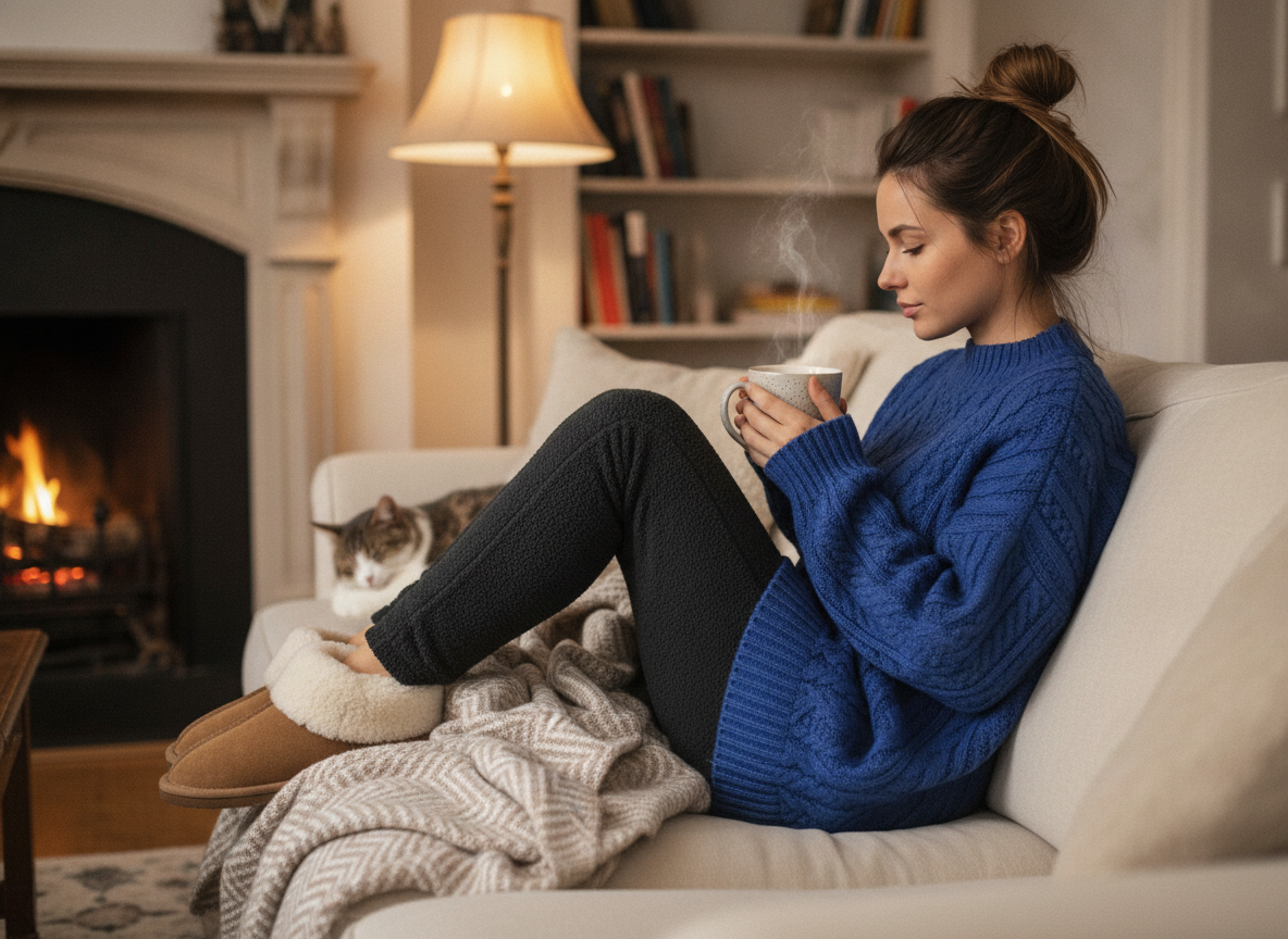 royal blue sweater casual winter comfort