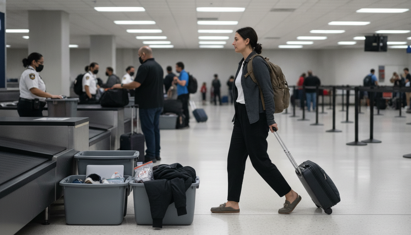 person going through airport security efficiently