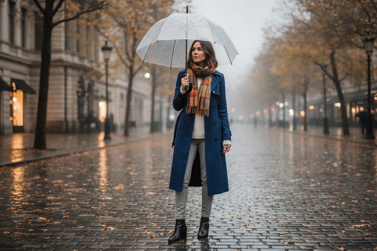 royal blue trench coat fall outerwear