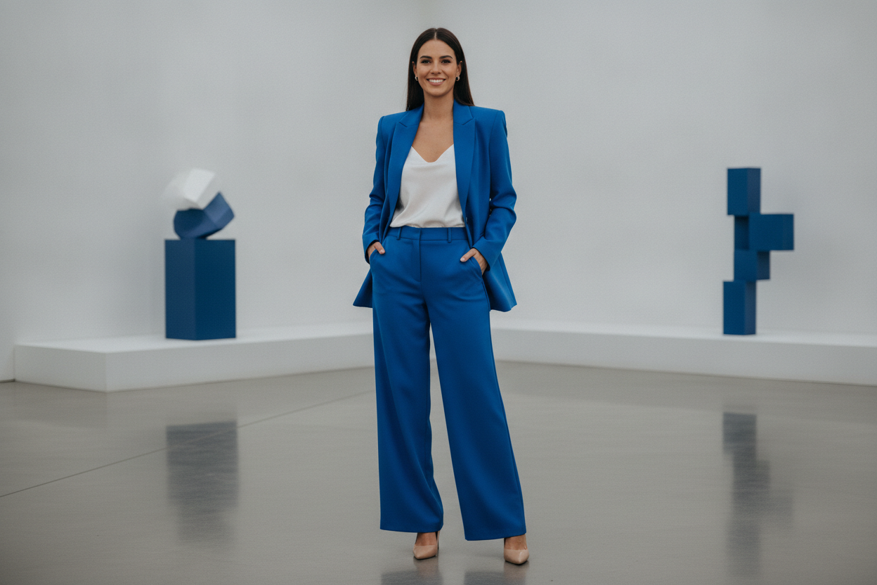 Bright colored suit separates outfit
