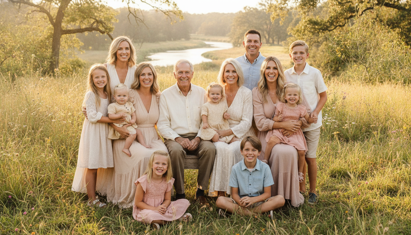 Beautiful extended family photo showcase