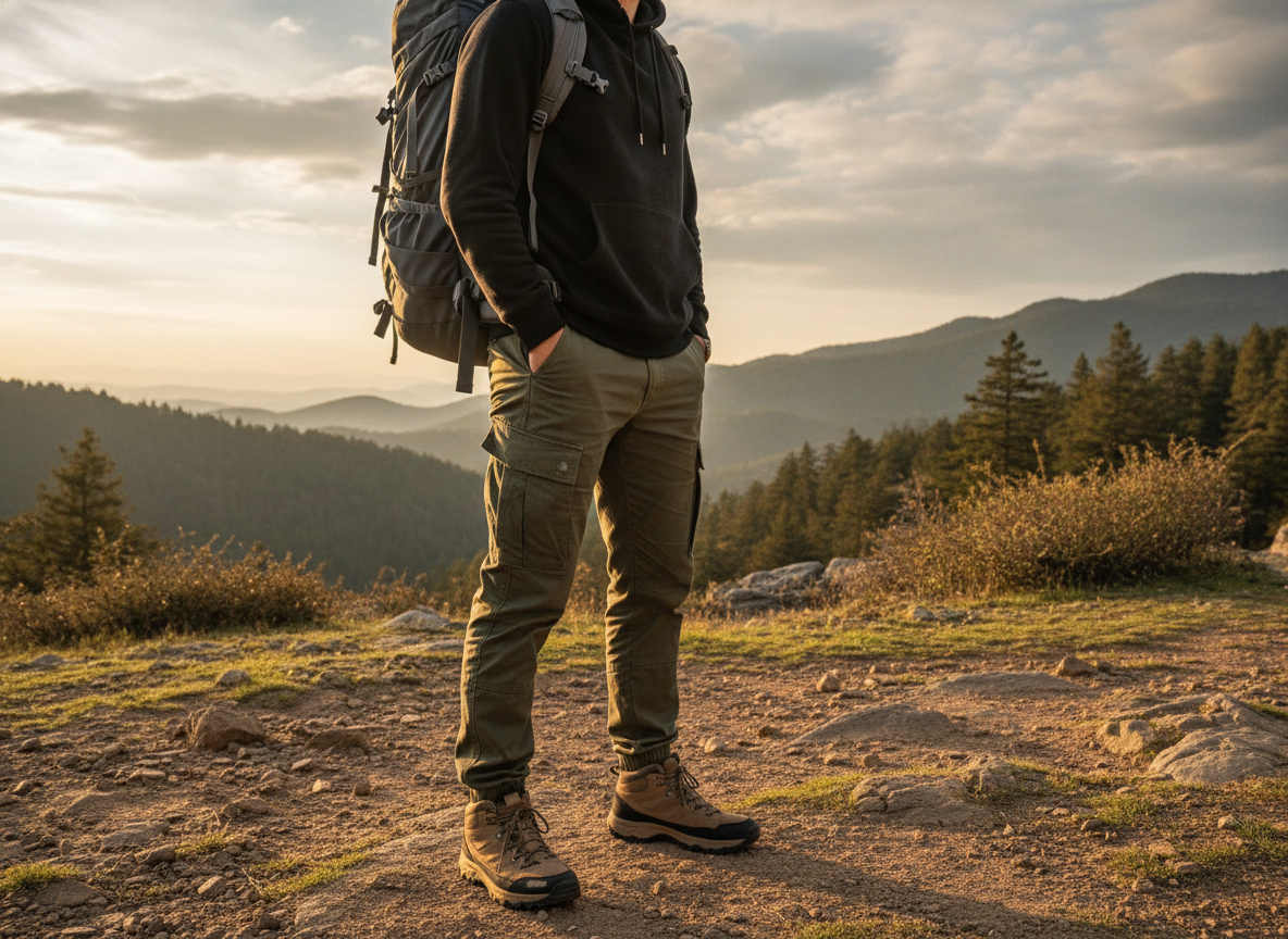 cargo pants and hoodie practical airport outfit