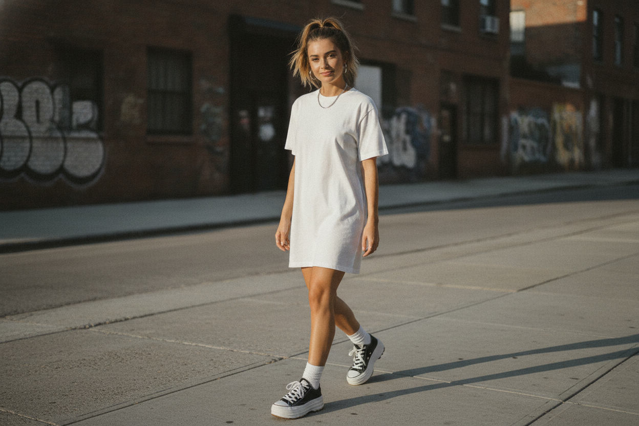Platform shoes 90s theme party outfit chunky sneakers